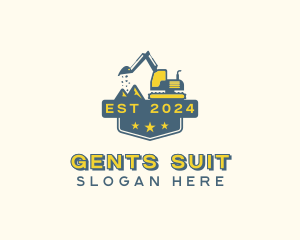 Mining Excavator Construction Logo