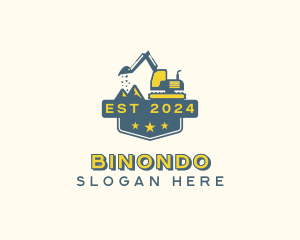 Quarry - Mining Excavator Construction logo design