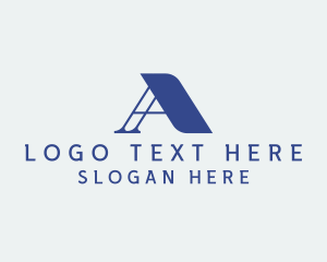 Website - Classic Blue Letter A logo design