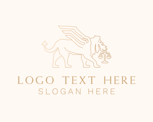 Mythological - Griffin Winged Lion Law logo design