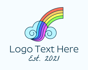 Kids Apparel - Rainbow Cloud Sky logo design
