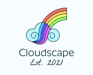 Cloudy - Rainbow Cloud Sky logo design