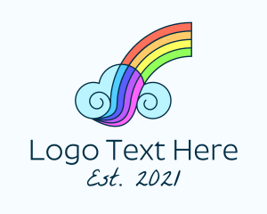 Children - Rainbow Cloud Sky logo design