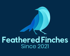 Blue Geometric Bird logo design