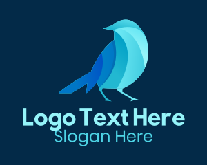 Blue Geometric Bird Logo