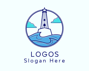 Navy - Blue Coast Lighthouse logo design