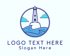 Shore - Blue Coast Lighthouse logo design