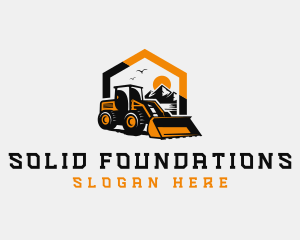 Front Loader Mountain Construction  Logo