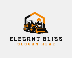 Heavy Equipment - Front Loader Mountain Construction logo design