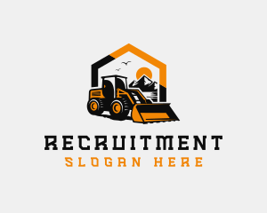 Machinery - Front Loader Mountain Construction logo design