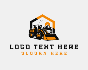 Heavy Equipment - Front Loader Mountain Construction logo design