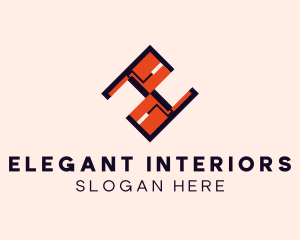 Interior Design Wall Paint Roller logo design