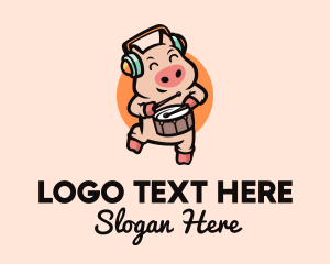 Pig - Musical Pig Mascot logo design