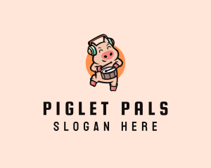 Musical Pig Drums logo design