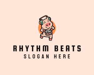 Drums - Musical Pig Drums logo design