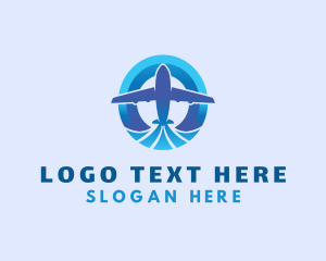 Skydiving - Travel Aviation Airplane logo design