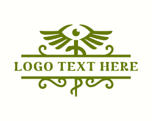 Laboratoty - Caduceus Wings Eye logo design