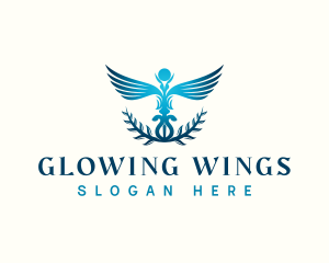 Healthcare Caduceus Wings logo design