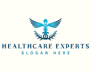 Healthcare Caduceus Wings logo design