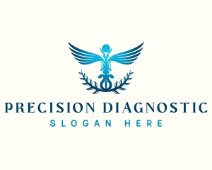 Diagnostic - Healthcare Caduceus Wings logo design