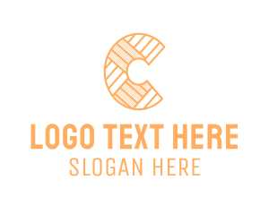 Tartan - Textile Letter C logo design