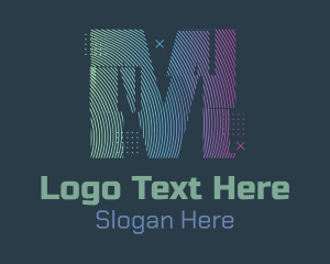 Youtube Channel - Modern Glitch Letter M logo design