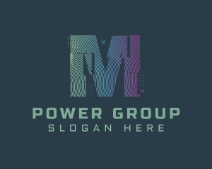 Vlogger - Modern Glitch Letter M logo design