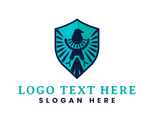 Falcon - Tribal Eagle Shield logo design