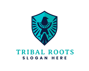 Tribal Eagle Shield logo design