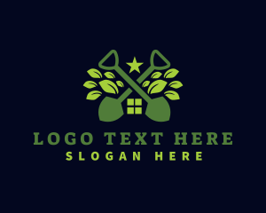 Farmer - Shovel House Leaf Landscaping logo design