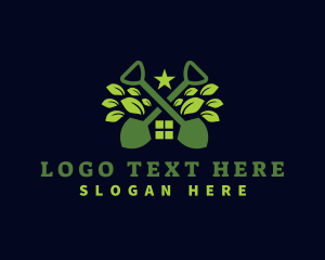 Shovel House Leaf Landscaping Logo