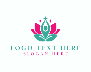 Flower - Floral Leaf Meditation logo design