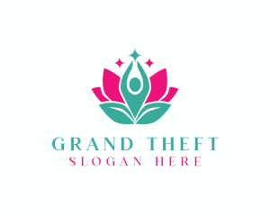 Floral Leaf Meditation Logo