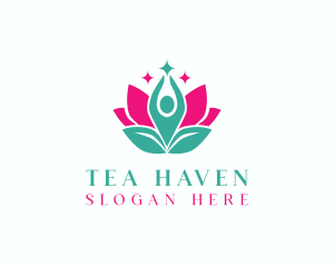 Floral Leaf Meditation logo design