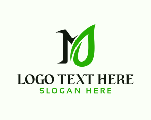 Eco Friendly - Eco Leaf Letter M logo design