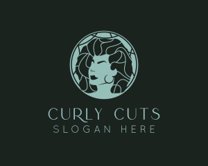 Curly - Curly Hair Woman logo design