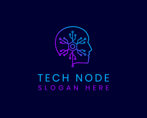 Digital Head AI logo design