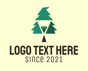 Wood - Pine Tree Wizard logo design