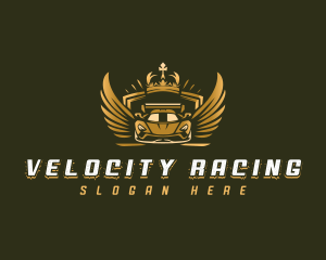 Crown Wing Race Car logo design