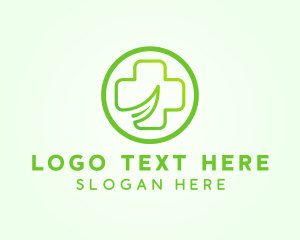 Hospital - Medical Leaf Cross logo design