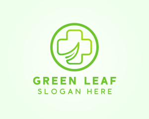 Medical Leaf Cross logo design