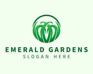 Lawn Grass Landscaping logo design