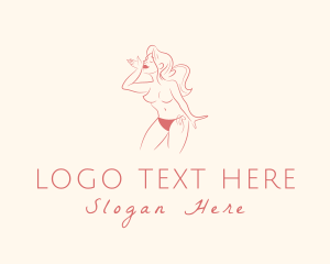 Lingerie - Nude Sexy Woman logo design