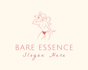 Nude - Nude Sexy Woman logo design