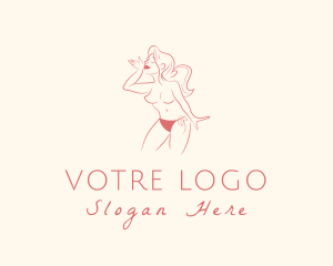 Nude - Nude Sexy Woman logo design
