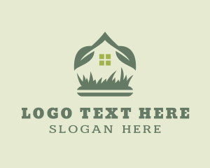 Eco Friendly - House Leaf Sprout Lawn logo design