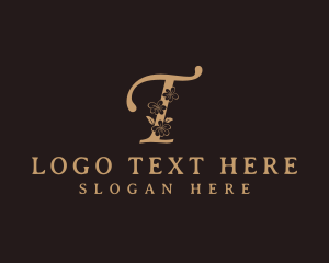 Letter T - Floral Elegant Boutique Letter T logo design