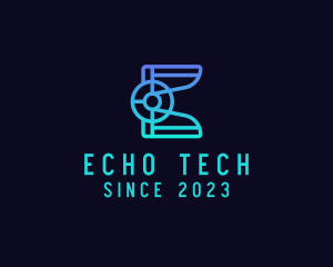 Electronic Tech Letter E logo design