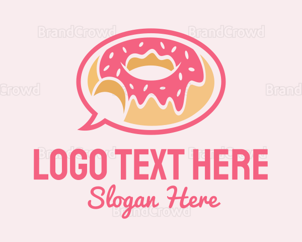 Strawberry Donut Chat Logo