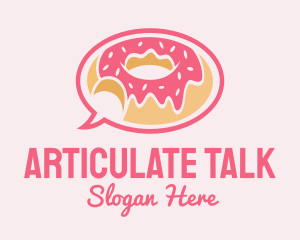 Speech - Strawberry Donut Chat logo design